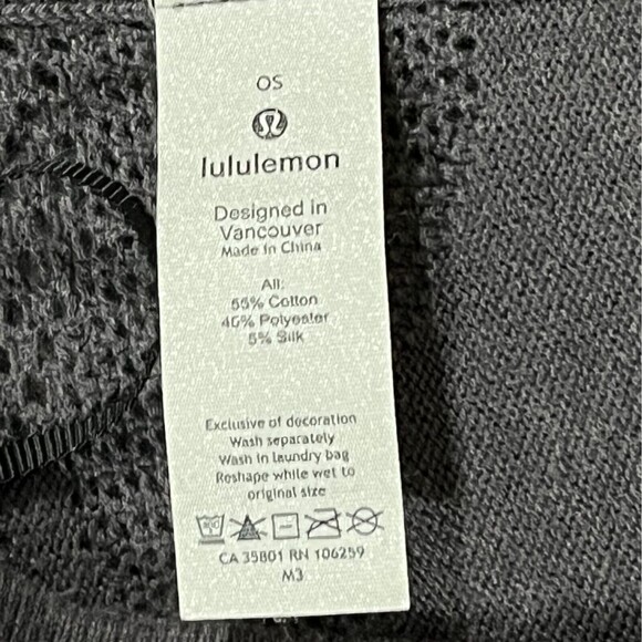 Lululemon Find Your Light Wrap Cotton Poly Silk Mesh Knit Open Front Sweater O/S - Picture 5 of 7